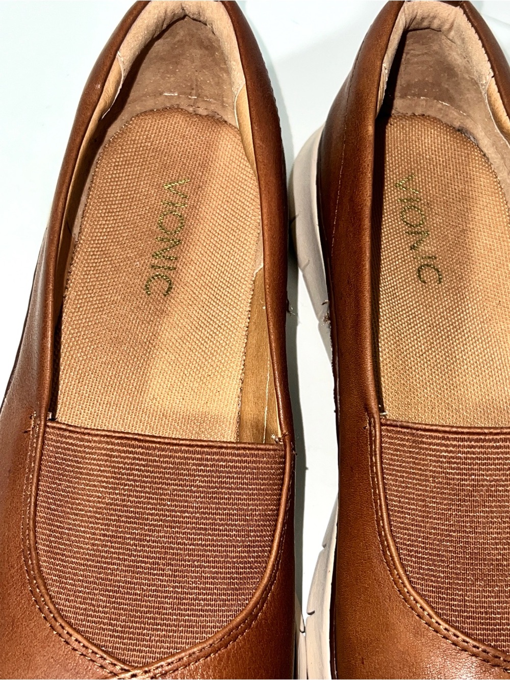 Vionic Fresh Linden Brown Leather Slip On Walking Loafers Comfort Shoes Size 9 - Picture 7 of 15